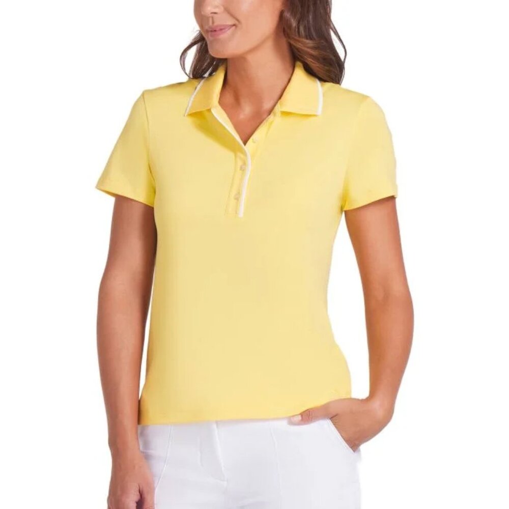 NWT Womens XS Sunny Yellow Puma CLOUDSPUN Bridges Short Sleeve Golf Polo Shirt
